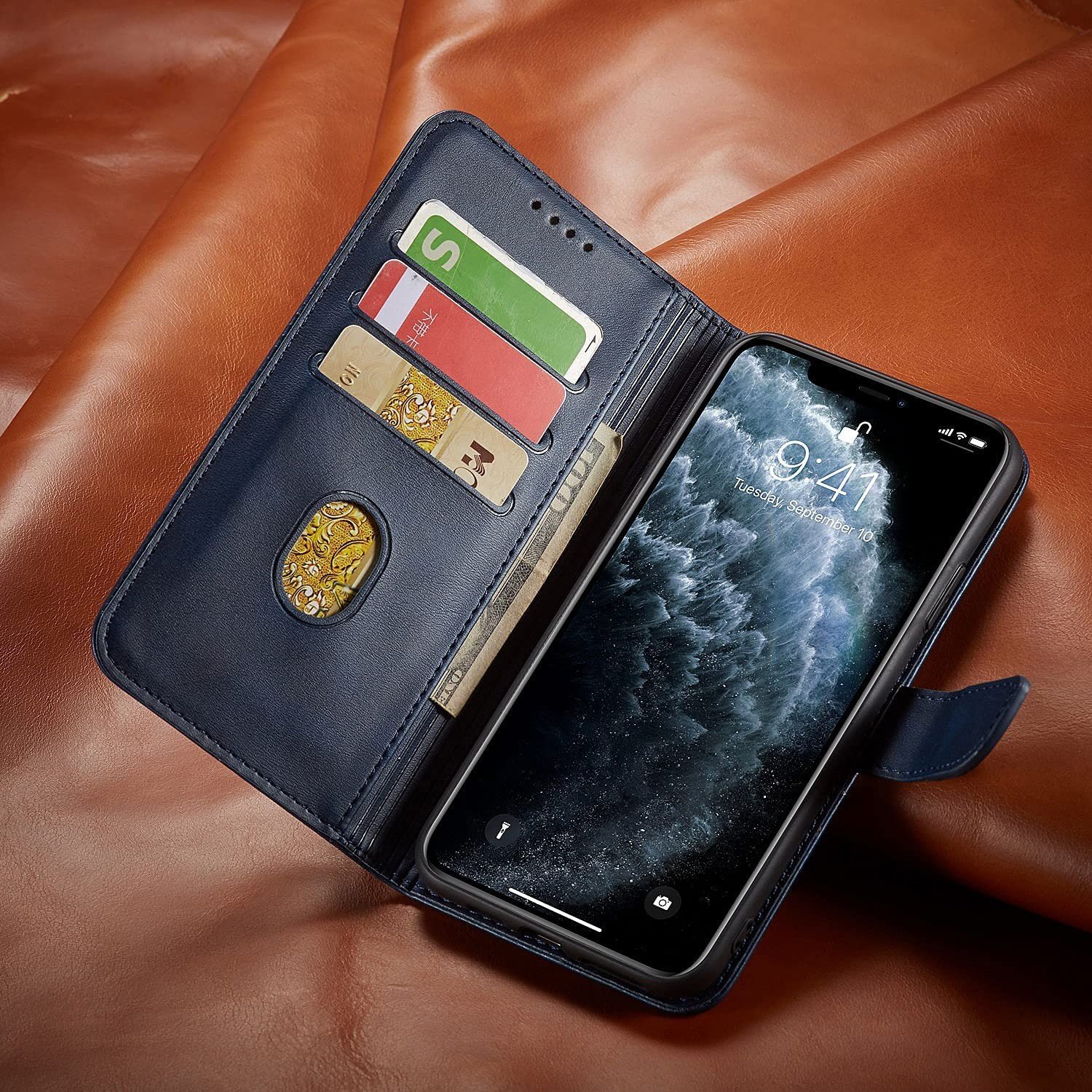 Dėklas Wallet Case Samsung A530 A8 2018 mėlynas - Image 6