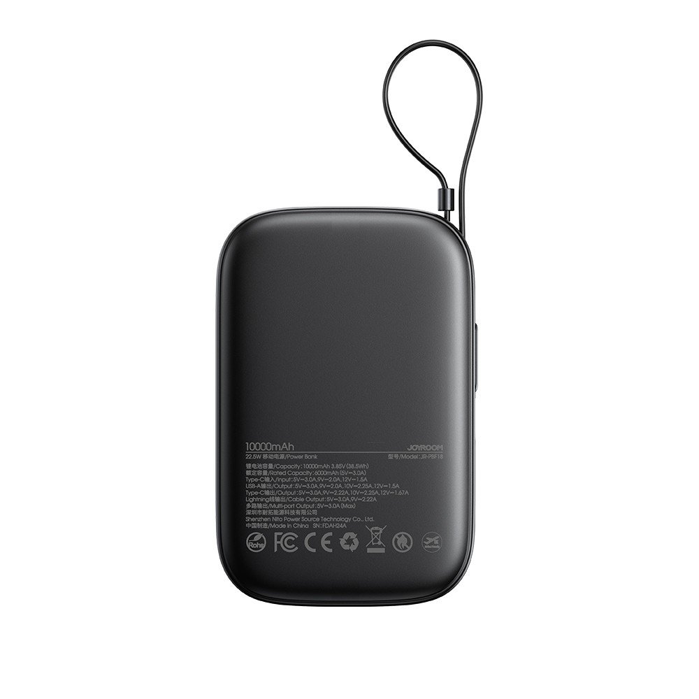 Išorinė baterija Power Bank Joyroom JR-PBF18 22.5W with Lightning cable 10000mAh juoda - Image 2