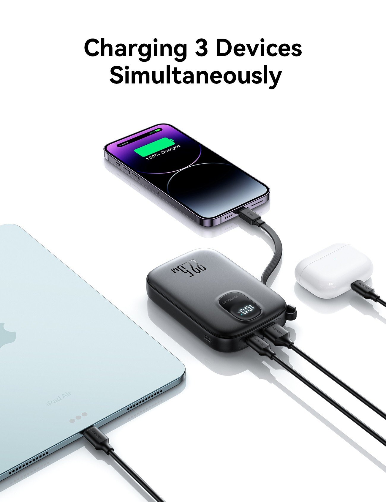 Išorinė baterija Power Bank Joyroom JR-PBF18 22.5W with Lightning cable 10000mAh juoda - Image 5