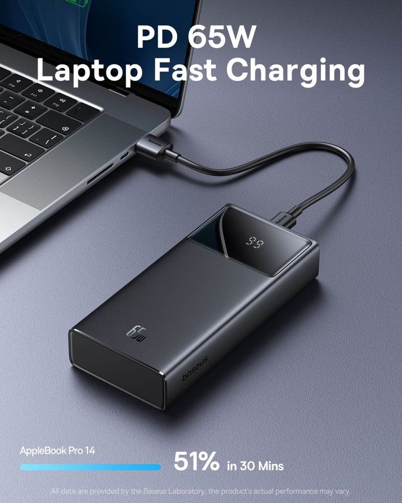Išorinė baterija Power Bank Baseus StarLord 65W 20000mAh juoda P10022906113-00 - Image 3