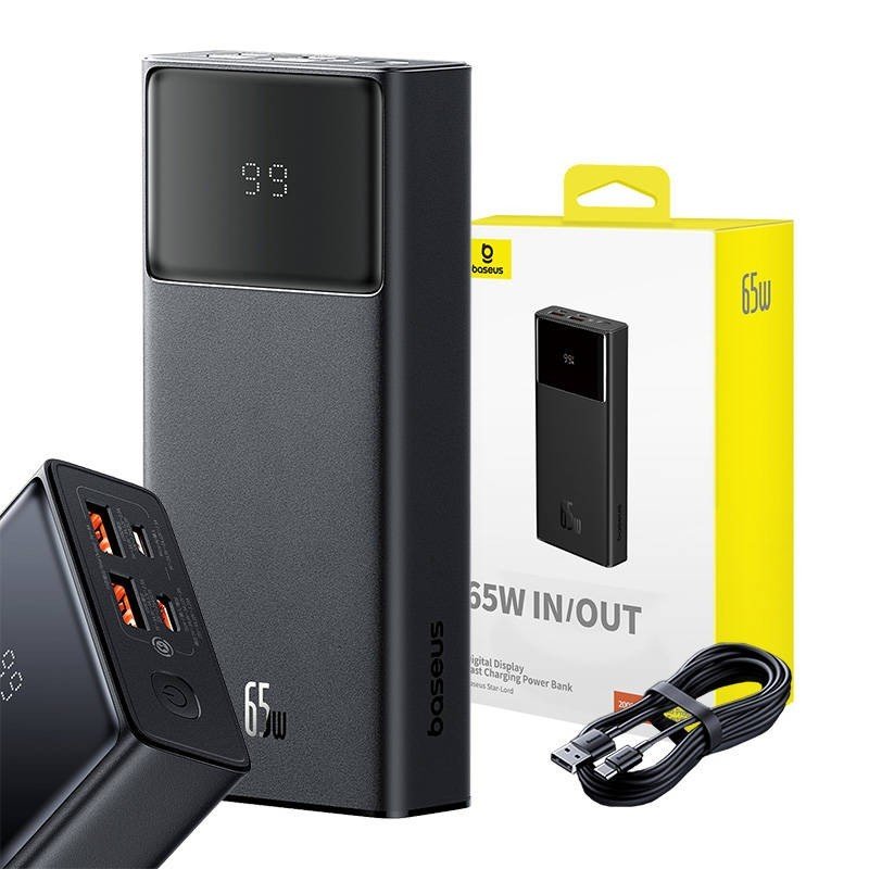 Išorinė baterija Power Bank Baseus StarLord 65W 20000mAh juoda P10022906113-00 - Image 6