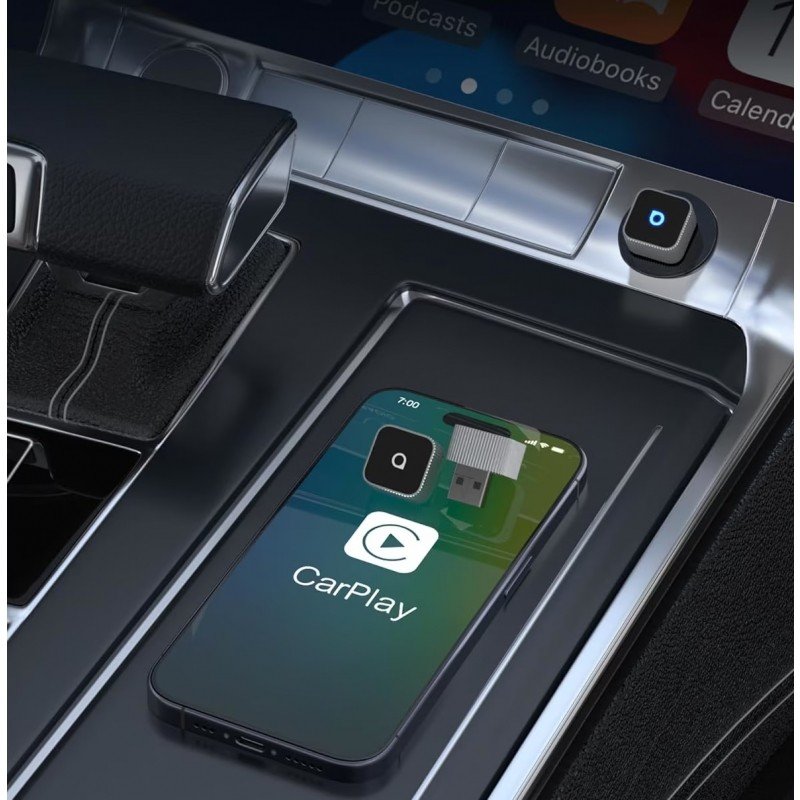 Belaidis CarPlay/Android Auto adapteris Ottocast Mini Cube juodas CP88-T2 - Image 3