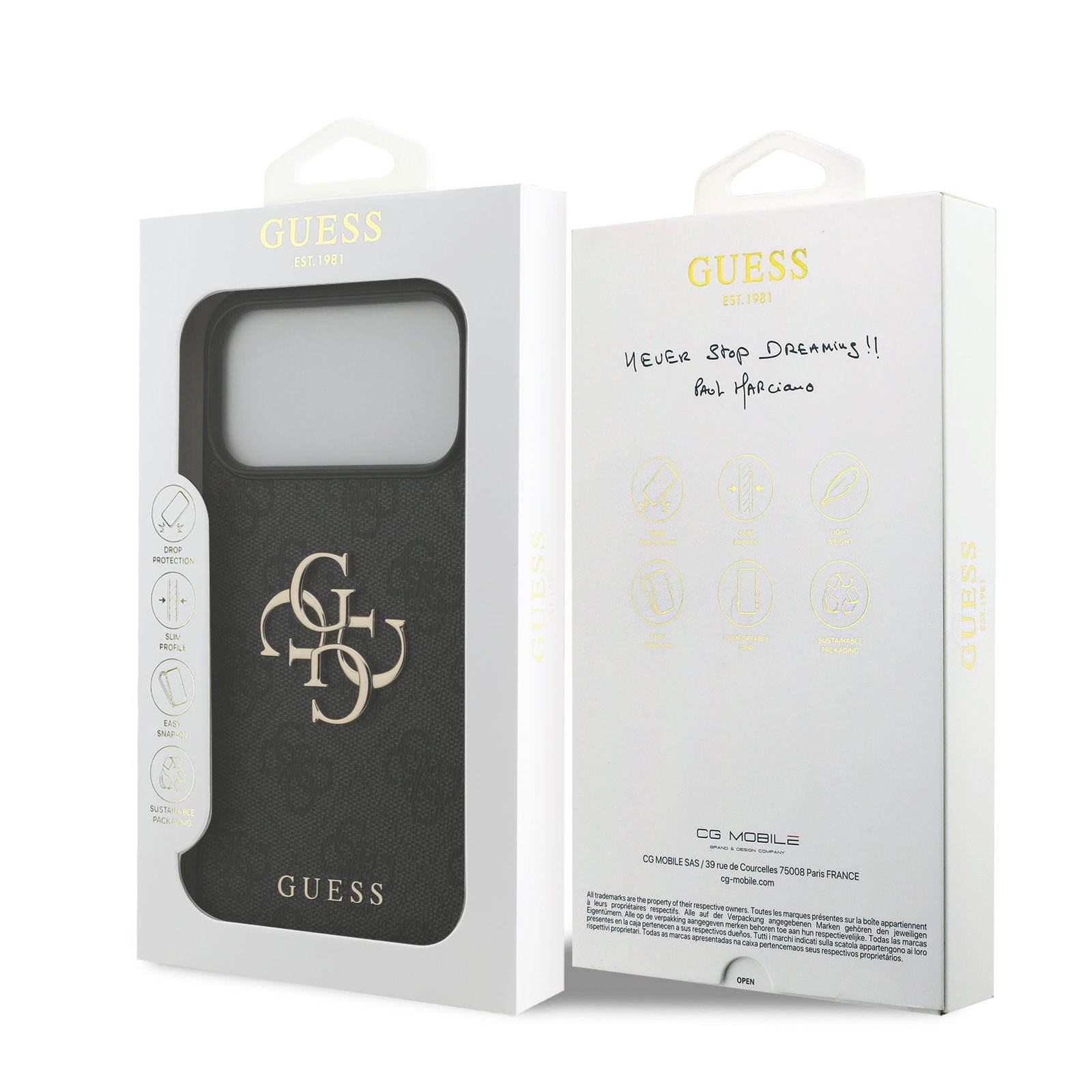 Dėklas Guess PU 4G Metal Logo Apple iPhone 17 Pro Max pilkas - Image 2
