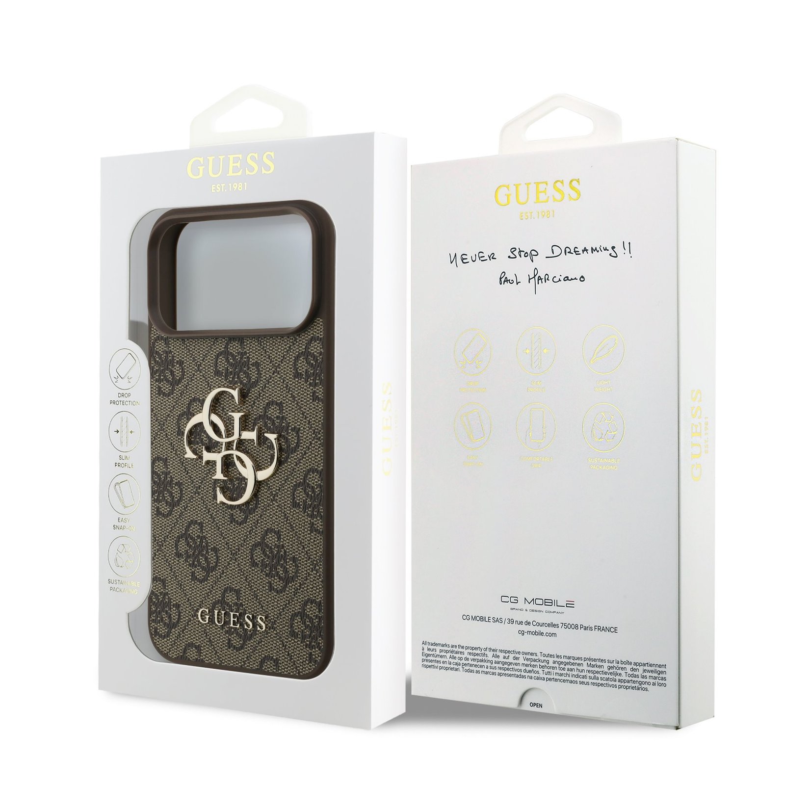 Dėklas Guess PU 4G Metal Logo Apple iPhone 17 Pro Max rudas - Image 2