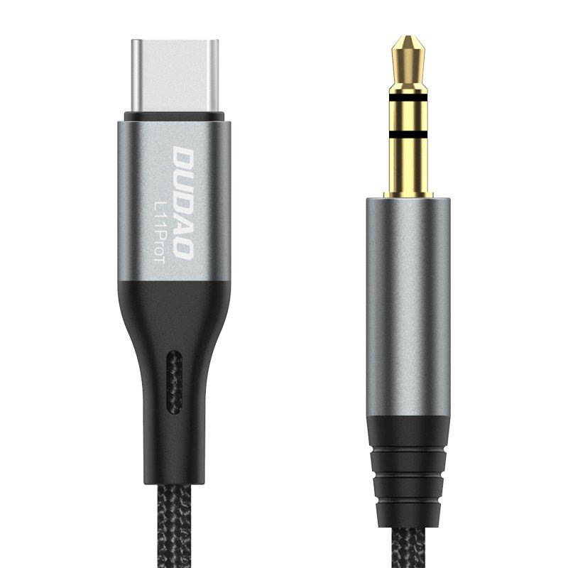 Audio kabelis Dudao L11ProT USB-C to 3.5mm 1.0m juodas - Image 2