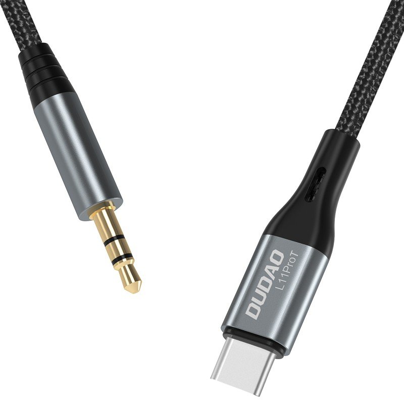 Audio kabelis Dudao L11ProT USB-C to 3.5mm 1.0m juodas - Image 4