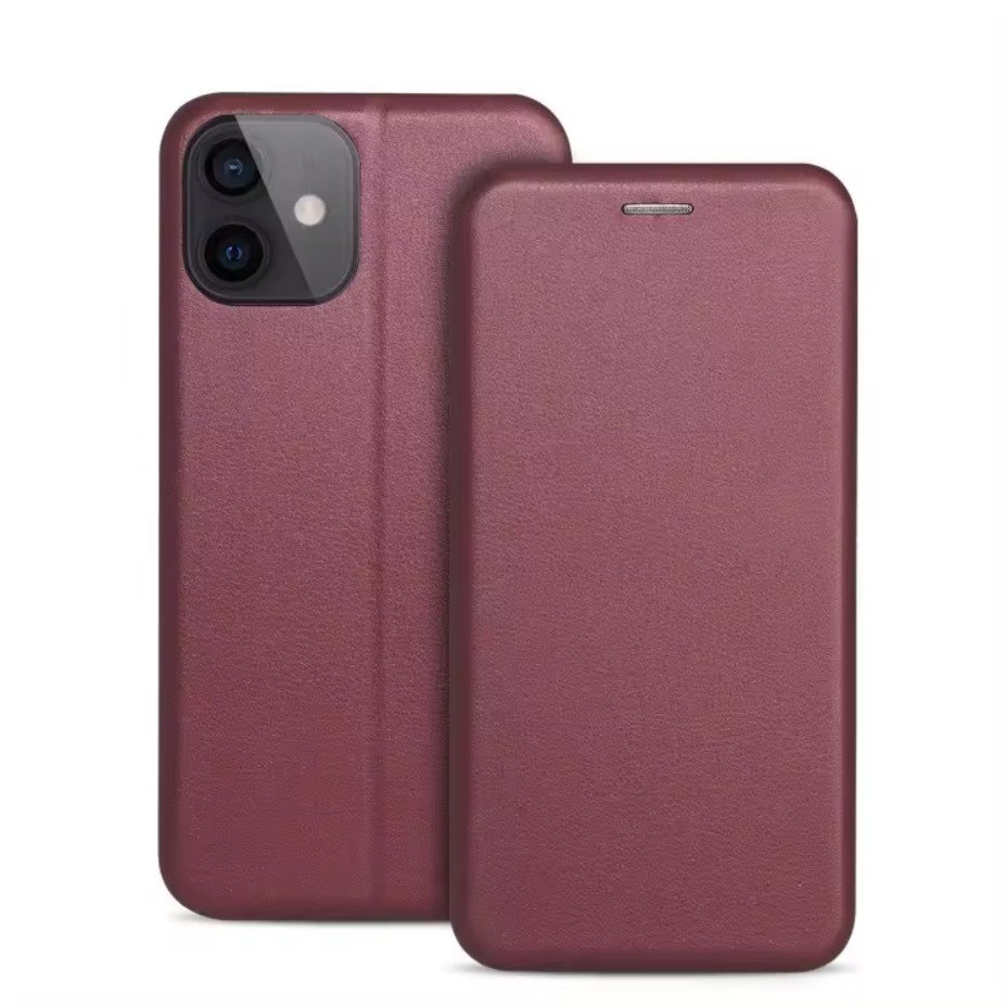 Dėklas Book Elegance Samsung A556 A55 5G tamsiai raudonas