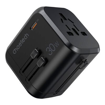 Universalus kelioninis įkroviklis Choetech PD5008 30W USB-C/3xUSB-A juodas