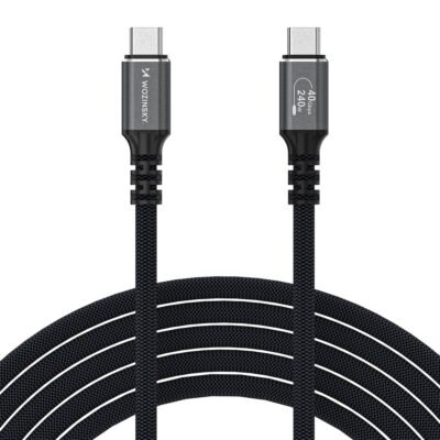 USB kabelis Wozinsky WPS-UY42S USB-C Thunderbolt 4 240W 2.0m juodas