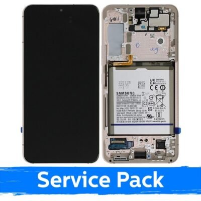 Ekranas skirtas Samsung S901 S22 su rėmeliu / Pink Gold / (Service Pack) +INCLUDING BATTERY
